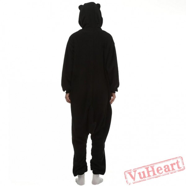 Middle Night Balck Spooky Cat Kigurumi Onesies Pajamas Costumes for Women & Men