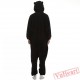 Middle Night Balck Spooky Cat Kigurumi Onesies Pajamas Costumes for Women & Men