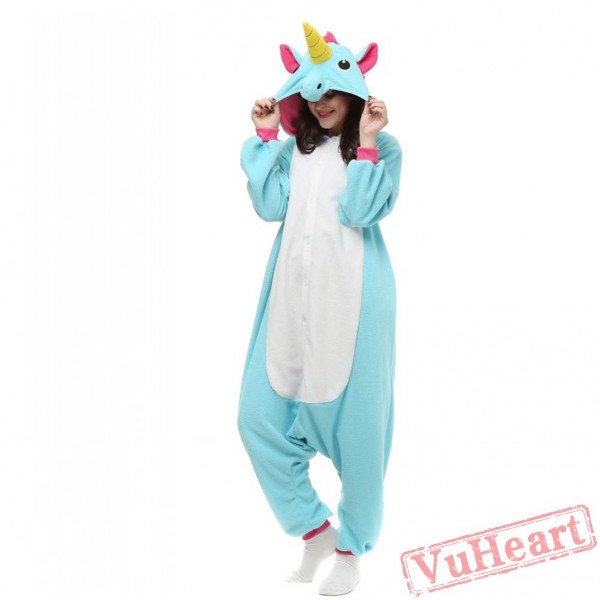 Blue Unicorn Kigurumi Onesies Pajamas Costumes for Women & Men