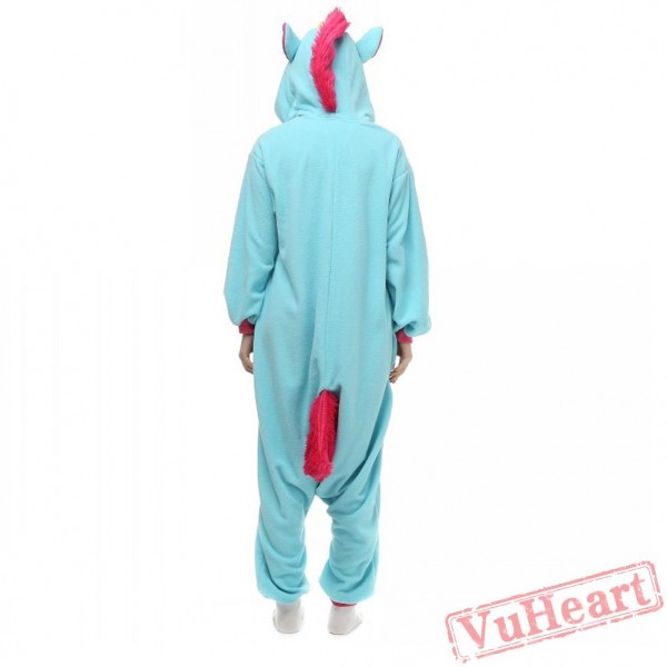 Blue Unicorn Kigurumi Onesies Pajamas Costumes for Women & Men