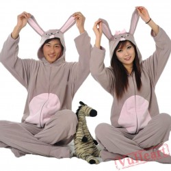 Grey Rabbit Couple Onesies / Pajamas / Costumes