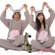 Grey Rabbit Couple Onesies / Pajamas / Costumes
