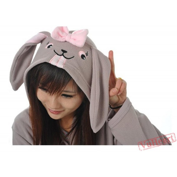 Grey Rabbit Kigurumi Onesies Pajamas Costumes for Women & Men