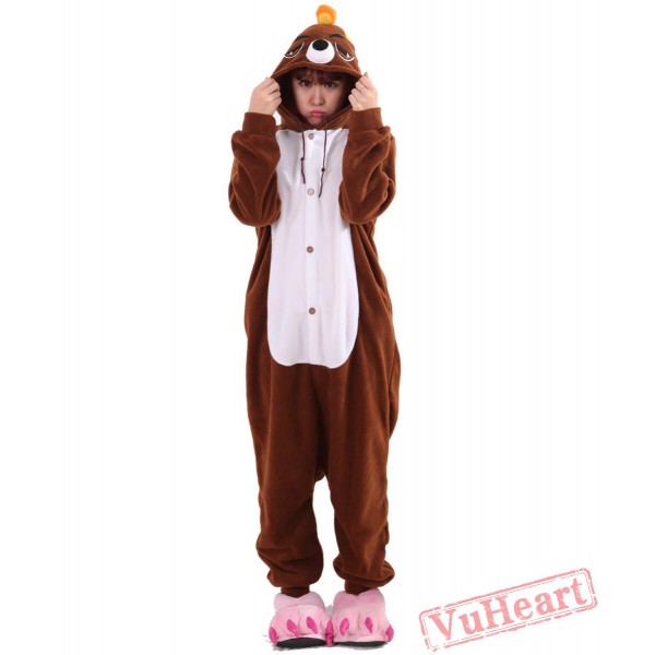 Brown The Mole Kigurumi Onesies Pajamas Costumes for Women & Men