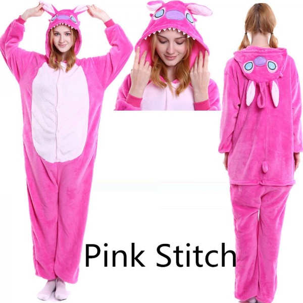 Pink StitchKigurumi Onesies Pajamas Costumes for Women & Men