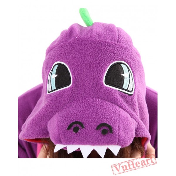 Purple Dragon Kigurumi Onesies Pajamas Costumes for Women & Men