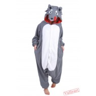 Grey Wolf Kigurumi Onesies Pajamas Costumes for Women & Men