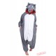 Grey Wolf Kigurumi Onesies Pajamas Costumes for Women & Men