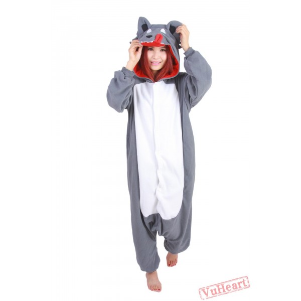 Grey Wolf Kigurumi Onesies Pajamas Costumes for Women & Men