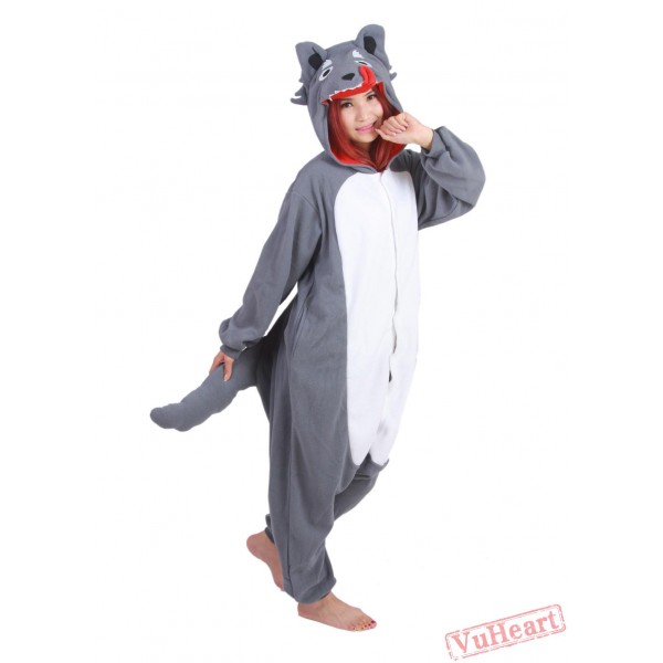 Grey Wolf Kigurumi Onesies Pajamas Costumes for Women & Men