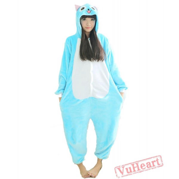 Blue Habib Cat Kigurumi Onesies Pajamas Costumes for Women & Men