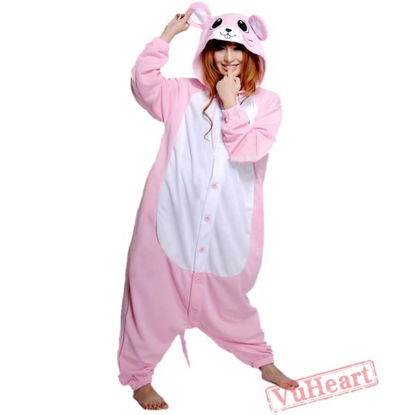 Pink Mouse Kigurumi Onesies Pajamas Costumes for Women & Men
