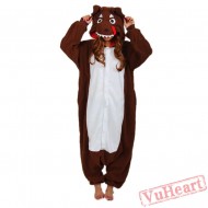 Brown Wolf Kigurumi Onesies Pajamas Costumes for Women & Men