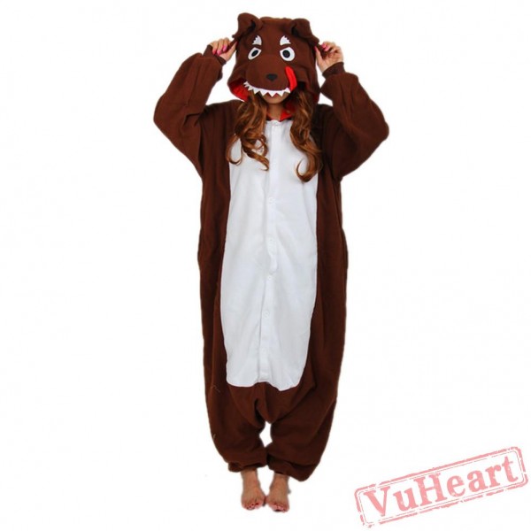 Brown Wolf Kigurumi Onesies Pajamas Costumes for Women & Men