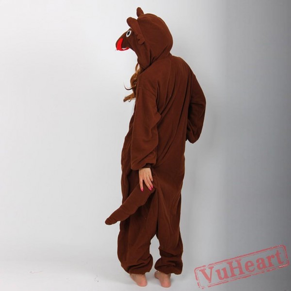 Brown Wolf Kigurumi Onesies Pajamas Costumes for Women & Men