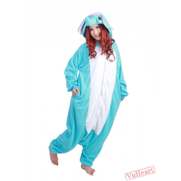 Women & Men Blue Elephant Kigurumi Onesies Pajamas Costumes