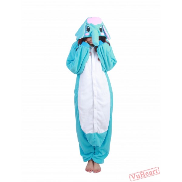 Blue Elephant Kigurumi Onesies Pajamas Costumes for Women & Men