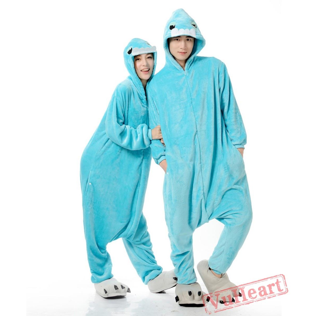 Women & Men Blue Bucktooth Monster Kigurumi Onesies Pajamas Costumes