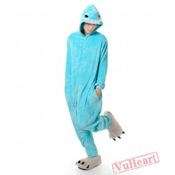 Blue Bucktooth Monster Kigurumi Onesies Pajamas Costumes for Women & Men