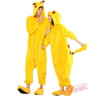 Cartoon Pikachu Kigurumi Onesies Pajamas Costumes for Women & Men