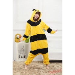 Cartoon Yellow Bee Kigurumi Onesies Pajamas Costumes for Women & Men