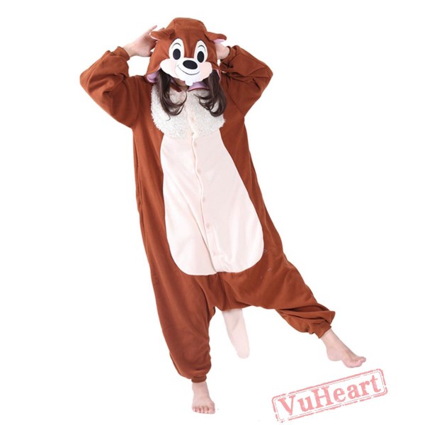 Coffee Squirrel Dale Kigurumi Onesies Pajamas Costumes for Women & Men