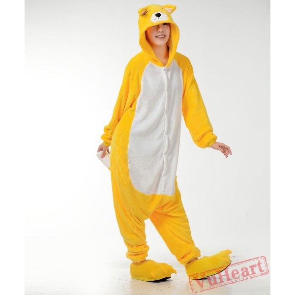 Yellow Fox Kigurumi Onesies Pajamas Costumes for Women & Men