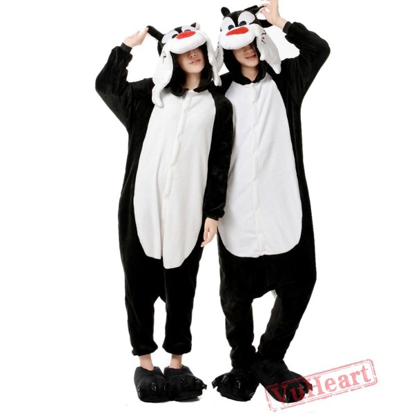 Black Wolf Kigurumi Onesies Pajamas Costumes for Women & Men