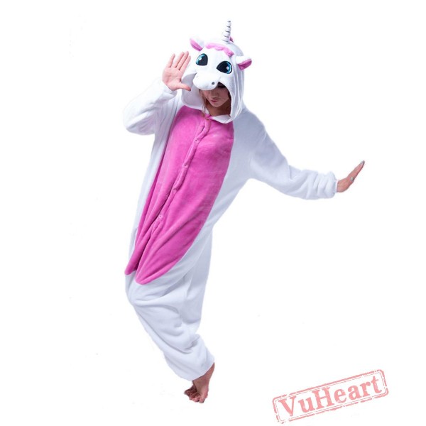 White Purple Unicorn Kigurumi Onesies Pajamas Costumes for Women & Men