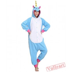 Blue Unicorn Kigurumi Onesies Pajamas Costumes for Women & Men