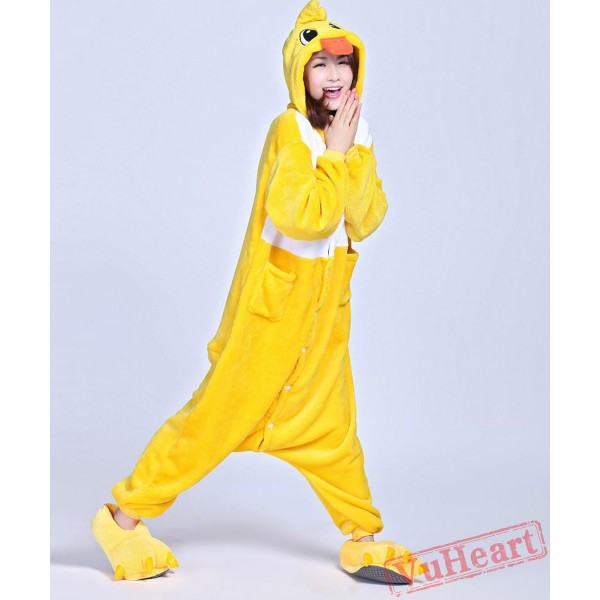 Yellow Duck Kigurumi Onesies Pajamas Costumes for Women & Men