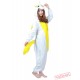 Yellow White Unicorn Kigurumi Onesies Pajamas Costumes for Women & Men