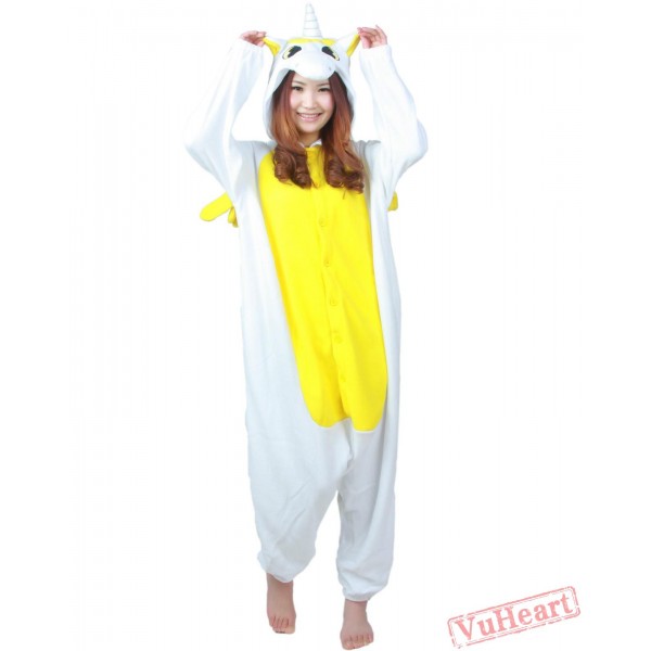 Yellow White Unicorn Kigurumi Onesies Pajamas Costumes for Women & Men