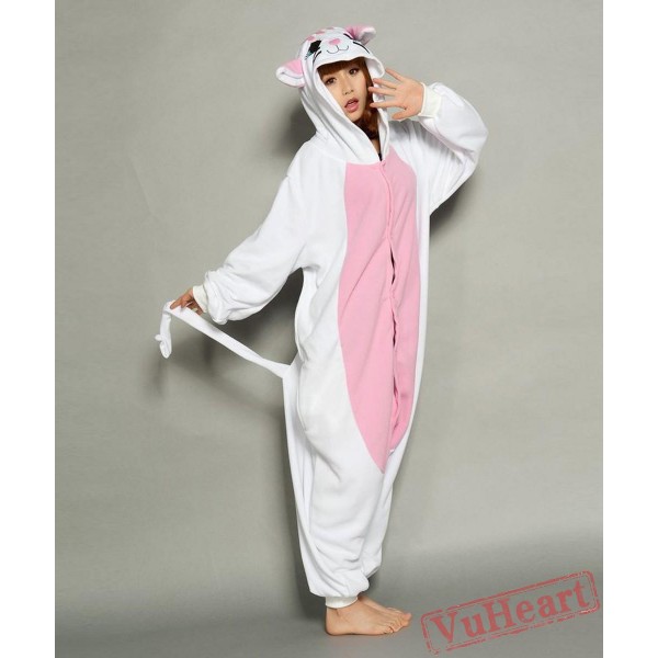 White Cat Kigurumi Onesies Pajamas Costumes for Women & Men