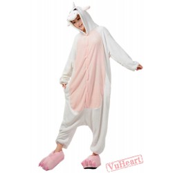 Pink White Unicorn Kigurumi Onesies Pajamas Costumes for Women & Men