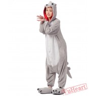 Grey Dinosaur Monster Kigurumi Onesies Pajamas Costumes for Women & Men