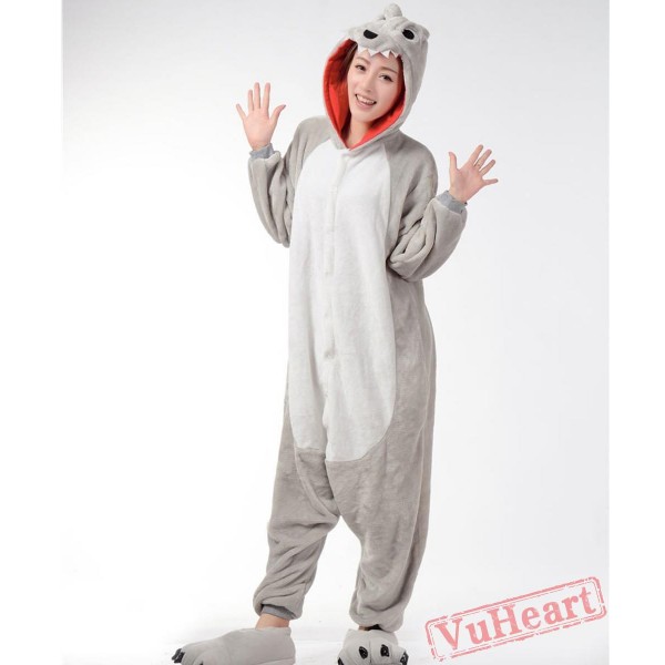 Grey Dinosaur Monster Kigurumi Onesies Pajamas Costumes for Women & Men