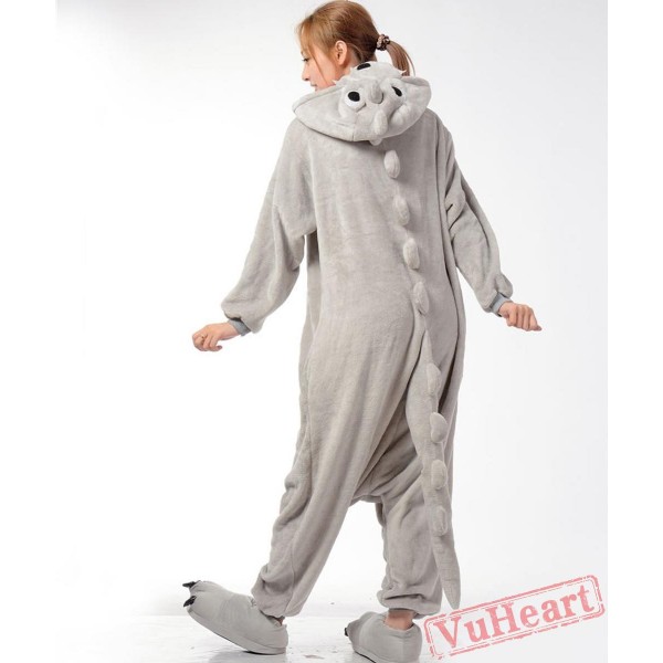 Grey Dinosaur Monster Kigurumi Onesies Pajamas Costumes for Women & Men