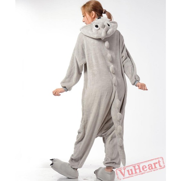 Grey Dinosaur Monster Couple Onesies / Pajamas / Costumes