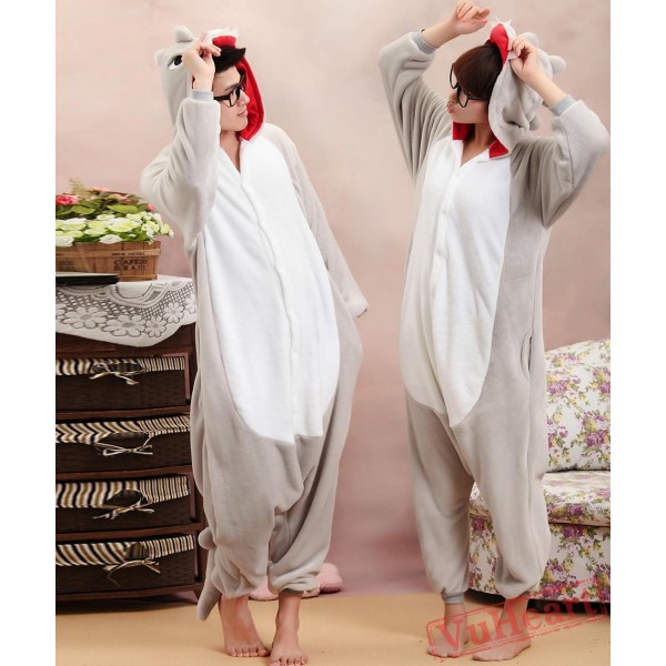 Grey Dinosaur Monster Couple Onesies / Pajamas / Costumes