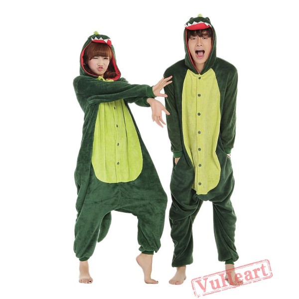 Brown Red Dinosaur Sleep Kigurumi Onesies Pajamas Costumes for Women & Men