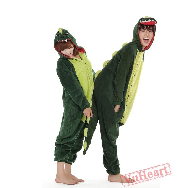 Green Dinosaur Monster Kigurumi Onesies Pajamas Costumes for Women & Men