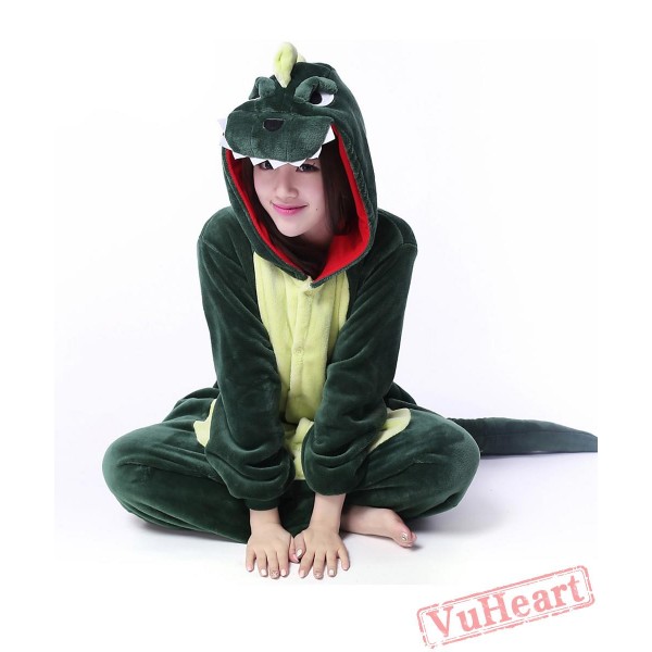 Green Dinosaur Monster Kigurumi Onesies Pajamas Costumes for Women & Men