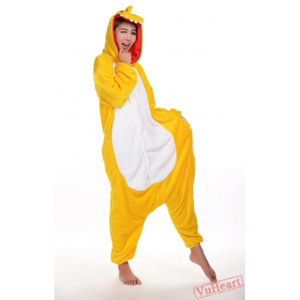 Yellow Dinosaur Kigurumi Onesies Pajamas Costumes for Women & Men