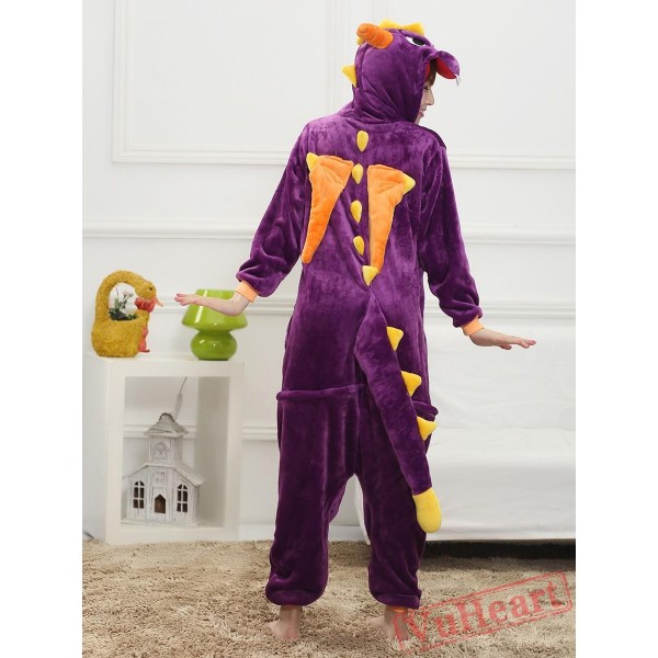 Purple Dragon Kigurumi Onesies Pajamas Costumes for Women & Men