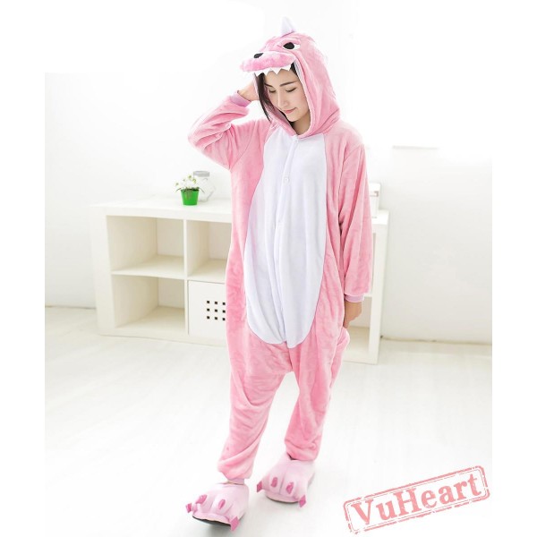 Pink Dinosaur Kigurumi Onesies Pajamas Costumes for Women & Men