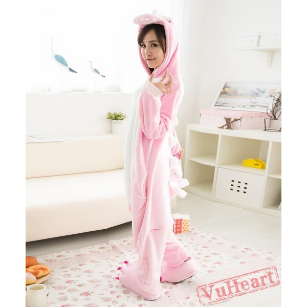 Pink Dinosaur Kigurumi Onesies Pajamas Costumes for Women & Men