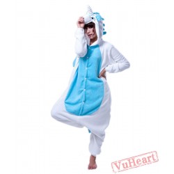 White Blue Unicorn Kigurumi Onesies Pajamas Costumes for Women & Men