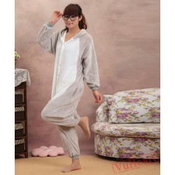 Grey Hippo Kigurumi Onesies Pajamas Costumes for Women & Men