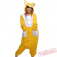 Cartoon Yellow Fox Kigurumi Onesies Pajamas Costumes Hoddies